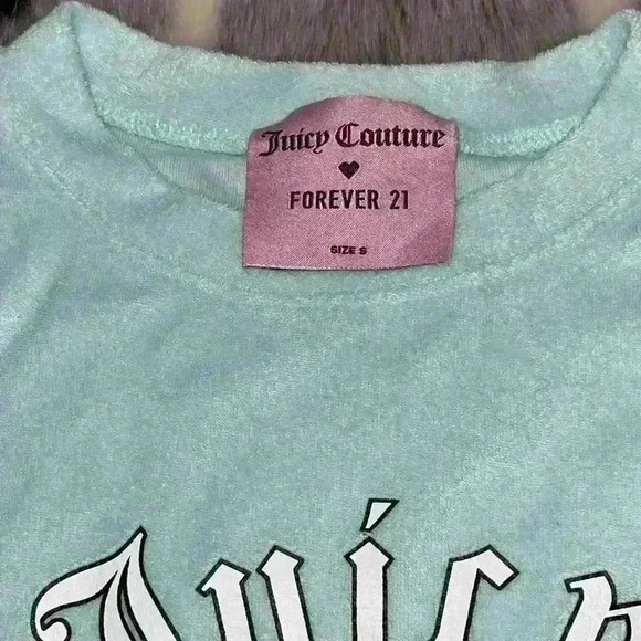Forever 21 x Juicy Couture Terry cloth cropped top sz small - Picture 3 of 6